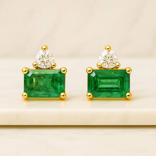 18k Solid Gold Christmas Anniversary Gift Earrings