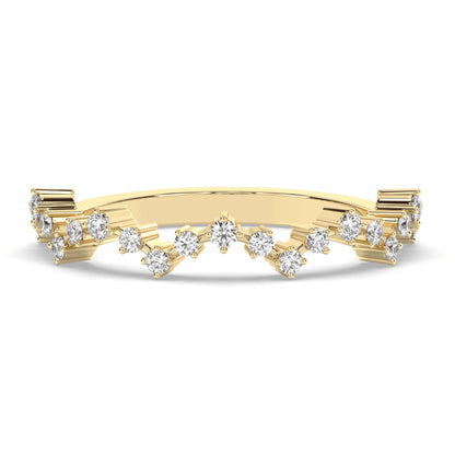 18k Solid Gold Round Cut Diamond Lace Edge Ring