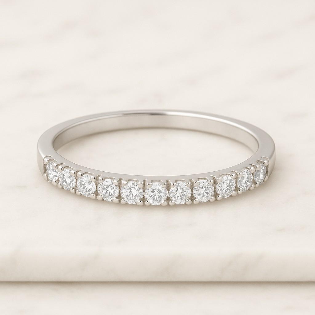 18k Yellow East-West Oval Curved lab Grown Diamond Engagement Ring