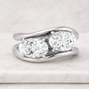 Toi E Moi Oval Cut Lab Grown Diamond Engagement Ring 14K White Gold