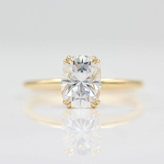 18k Yellow Gold Elongated Cushion Engagement Ring