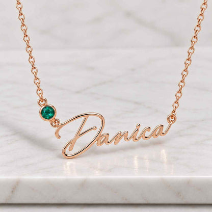 Custom Family Birthstone Necklace: Personalized Oval Gemstone Pendant,
