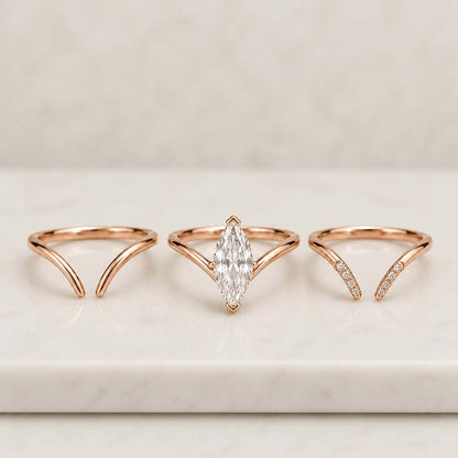 1CT IGI Certified Marquise cut Lab grown diamond engagement ring set yellow gold Marquise Diamond wedding ring Promise anniversary gift
