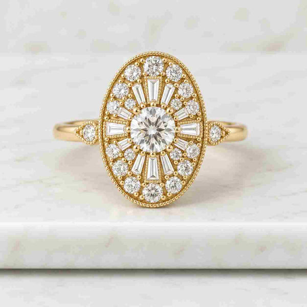 1Ct E, VVS2 Oval, IGI Certified diamond Engagement Ring Solid gold Lab grown Engagement Ring with Diamond accents, Anniversary Ring Gift