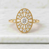 Oval Shaped Cluster Round Cut Lab Grown Diamond Master Piece Ring