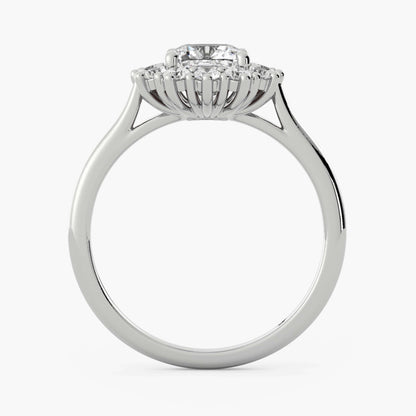 10K Cushion Cut Moissanite Halo Vintage Wedding Ring For Wife