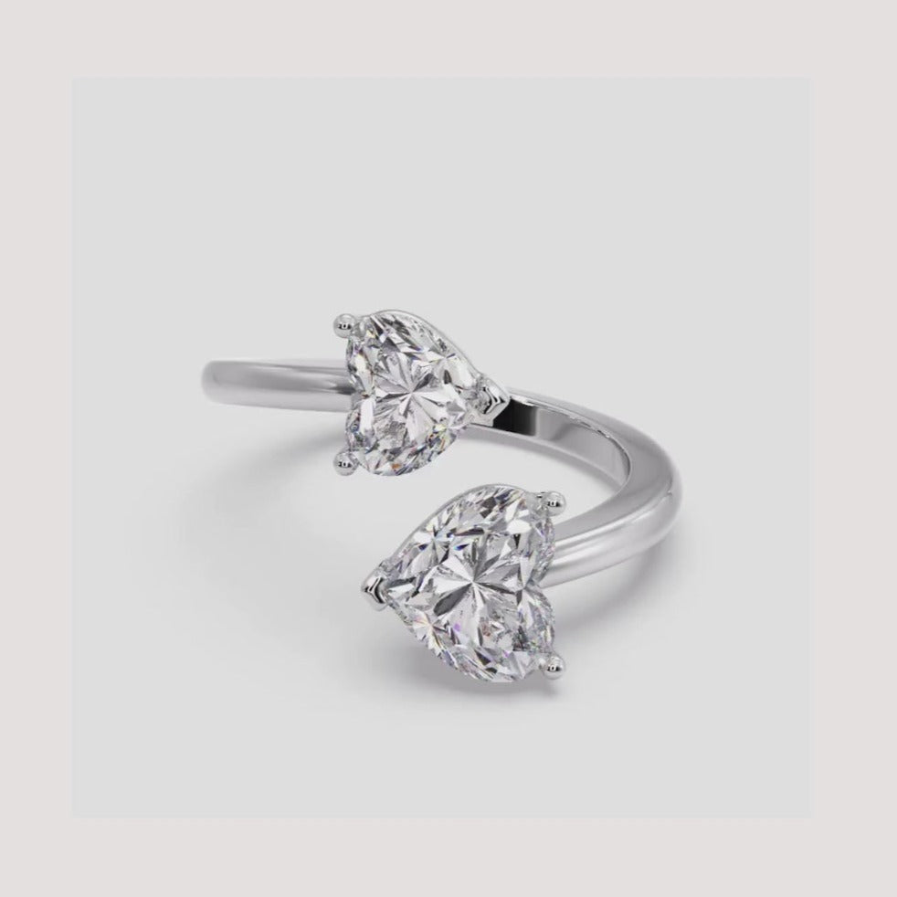 Toi Et Moi Moissanite Engagement Ring