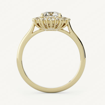 10K Cushion Cut Moissanite Halo Vintage Wedding Ring For Wife