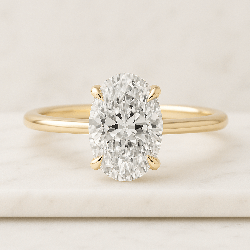 1 CT IGI Certified Lab grown diamond engagement ring Solid gold ring Oval cut lab diamond ring