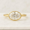 14K Solid Gold Oval Cut Bezel Set Solitaire Moissanite Ring