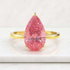 Pink Pear Cut Diamond Solitaire Ring