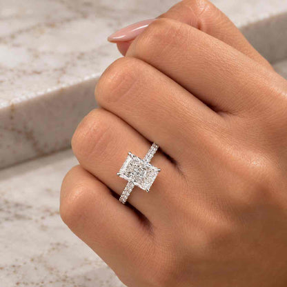 1 Carat Green Colour Radiant Cut Lab Grown Diamond Ring Solitaire Engagement\Wedding Gift Gold Ring For Women\Girl Anniversary Gift For Wife
