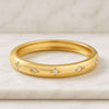 18K Solid Gold Flush Setting Round Cut Diamond Wedding Rings For Women