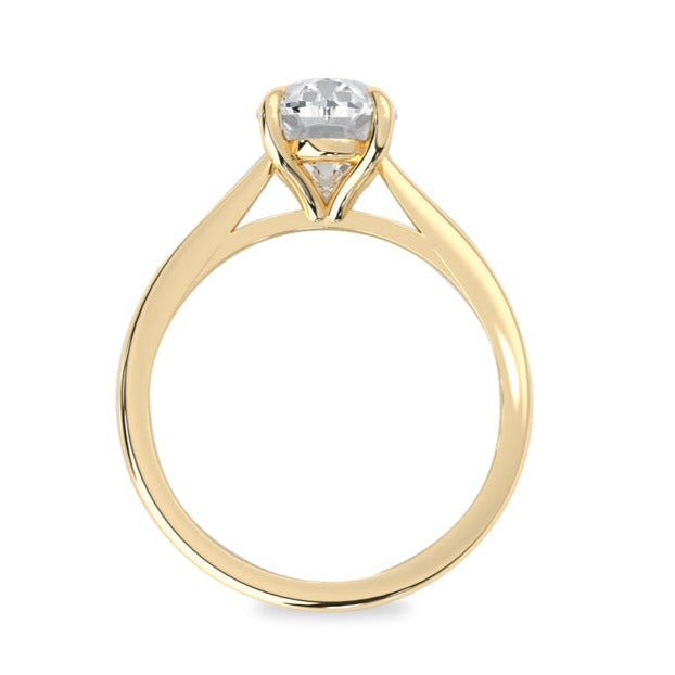 1 Carat Oval Moissanite Diamond Classic Single Stone Engagement Ring in Sterling Silver