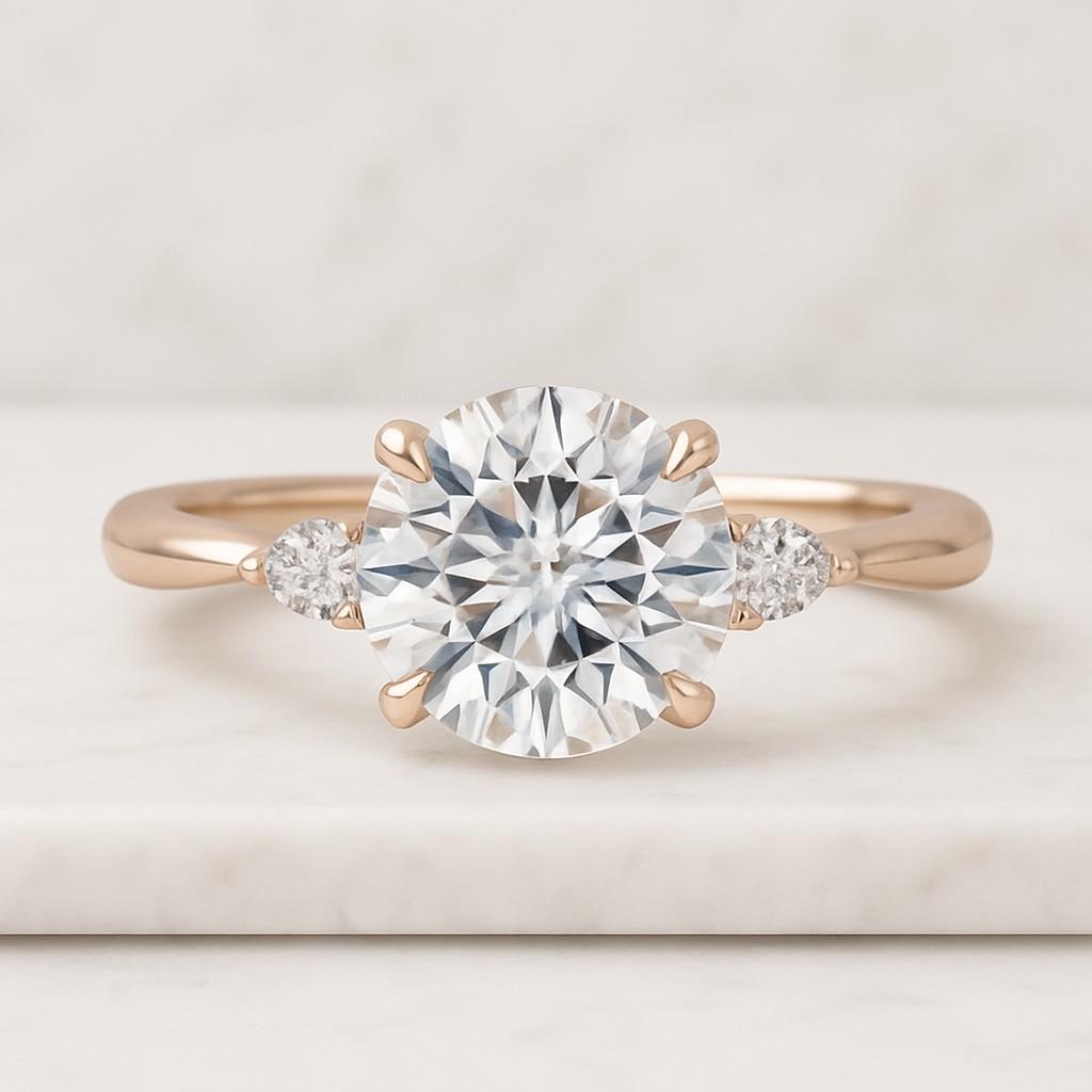 1 Carat Round Cut Lab Grown Diamond Solitaire Ring Engagement Ring round CVD Diamond