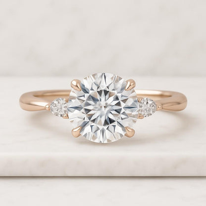 1 Carat Round Cut Lab Grown Diamond Solitaire Ring Engagement Ring round CVD Diamond