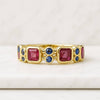 4.50 MM Asscher Cut Ruby Half Eternity Band