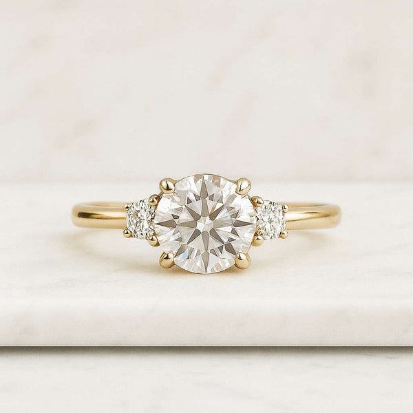 1 Carat Round Lab Grown Diamond Solitaire Ring Engagement Ring, round CVD Diamond