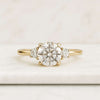 Round Cut Three Stone Moissanite Engagement Ring For Her