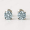 5 MM Vivid Blue Round Lab Grown Diamond Stud Earrings
