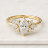 Marquise Moissanite Engagement Ring with Side Stones Marquise Cluster Ring