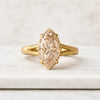 Marquise Cut Champagne Lab Grown Diamond Solitaire Engagement Ring