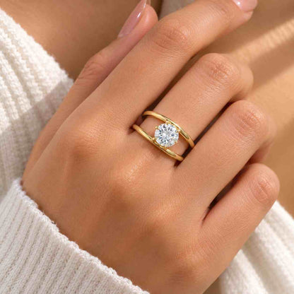 1ct F, VS1 Lab Created Round Cut Diamond Engagement Ring, Round Diamond ring, Lab Grown Bridal ring set, Promise Ring, Gift for her