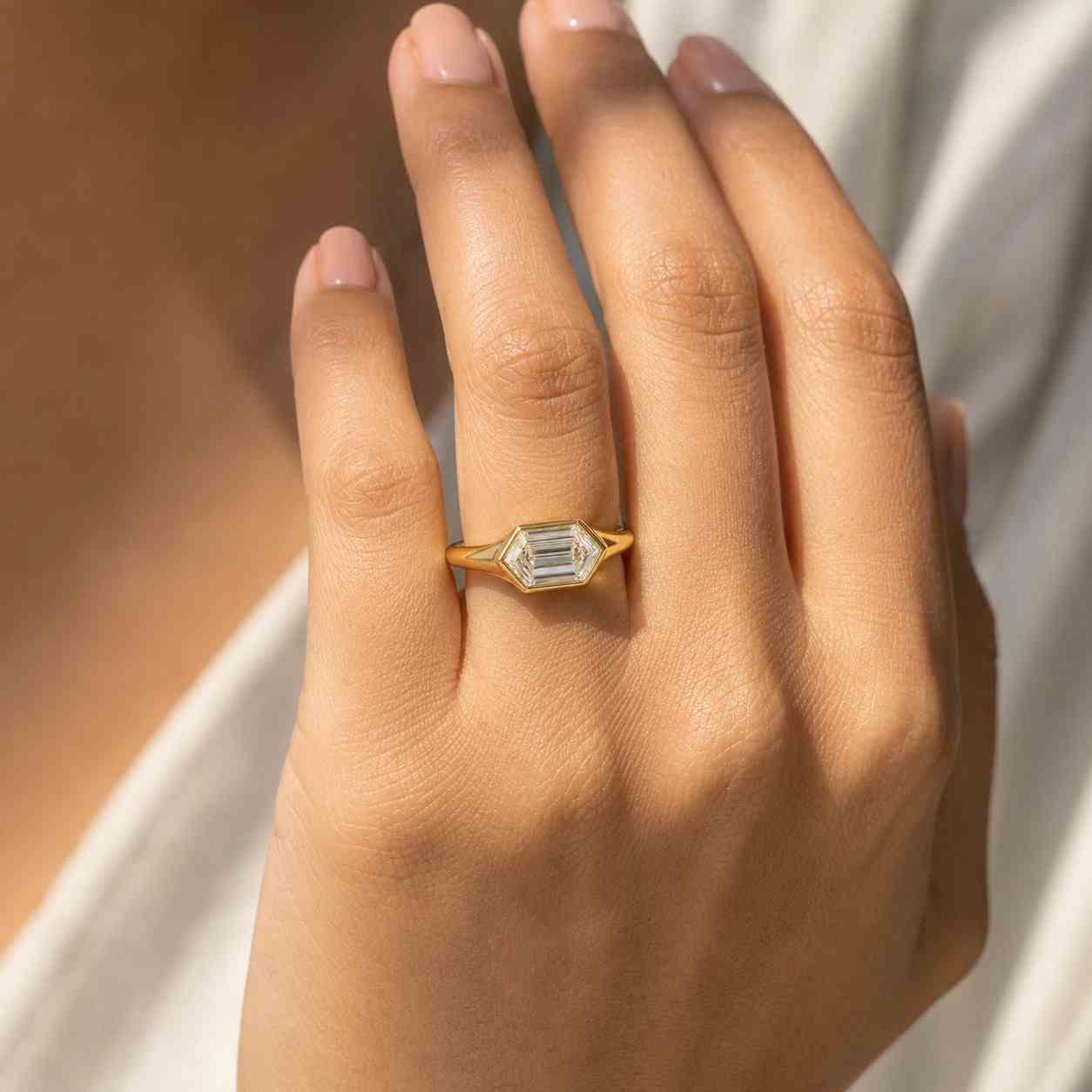 1ct lab diamond engagement ring/minimalist solitaire diamond ring