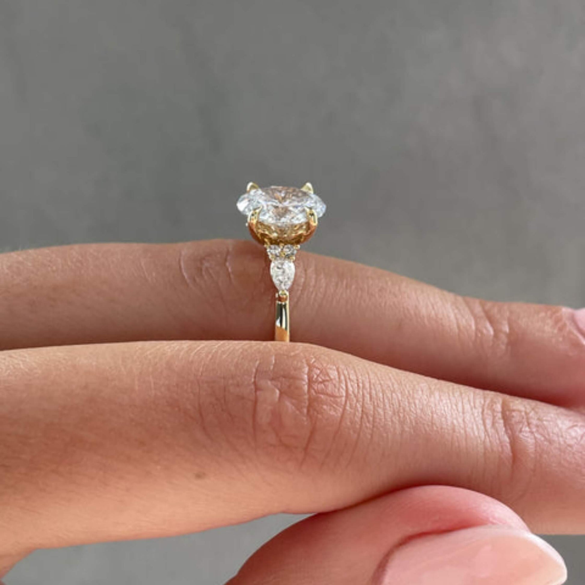 1ct Oval Cut Moissanite Engagement Ring, Oval Three Stone Moissanite Ring, Solid Gold Ring