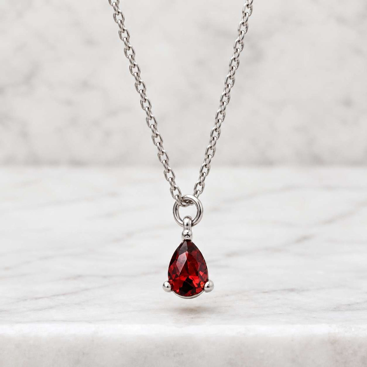 1ct pear ruby necklace, 14k solid gold, dainty minimalist pendant, pear women's necklace, special gift for her.
