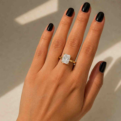 Radiant Cut Lab Grown Diamond Solitaire Engagement Ring, 14k Gold IGI Certified Anniversary Gift