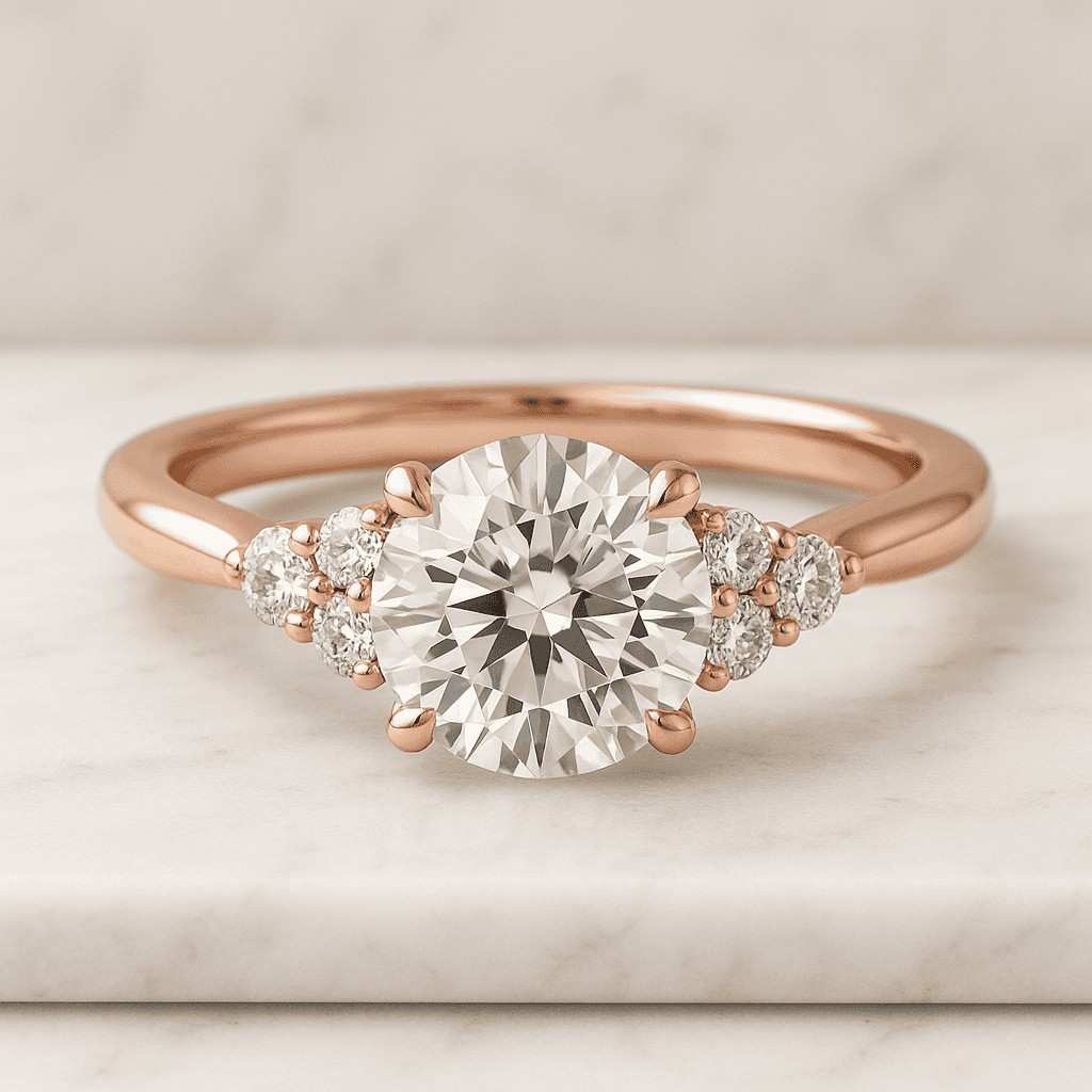 2.00ct oval cut lab grown diamond engagement ring side marquise and round diamonds wedding ring for her 5 stone ring anniversary ring