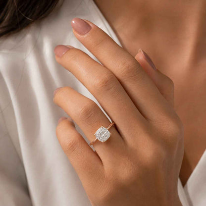 2.00 CT Cushion Cut Lab Grown Diamond Ring | 14k Gold Solitaire