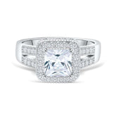 2.00 CT Gold Princess Cut Halo Wedding Ring