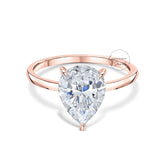 2.00 CT Pear Cut Diamond Hidden Halo Ring