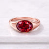 3CT Ruby Engagement Ring East West Oval Ruby Ring