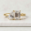 2.00 CT Pear And Emerald Cut  Lab-Grown Diamond Toi Et Moi Ring