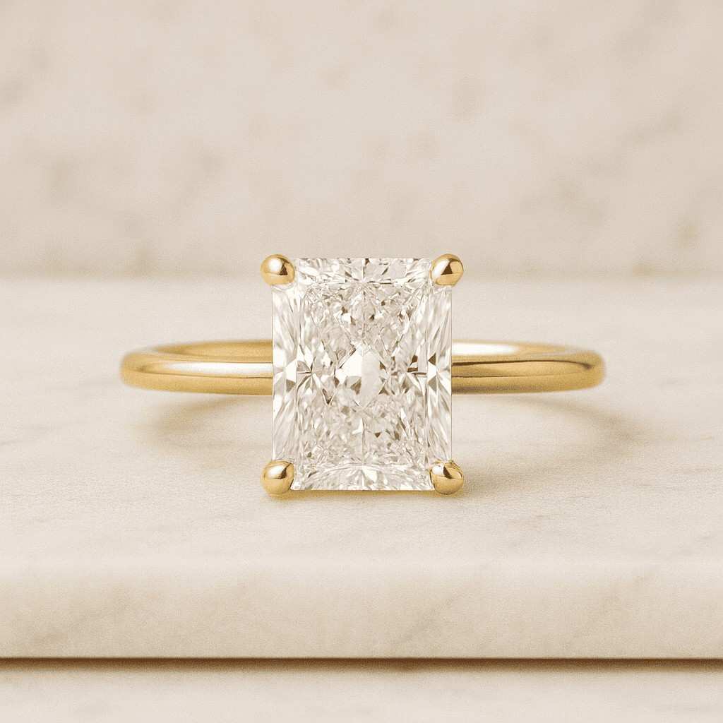 2.00ct Radiant Cut Diamond Split Shank Ring IGI Certified