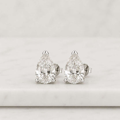 2.0 Carat Pear Cut Lab Diamond Earrings