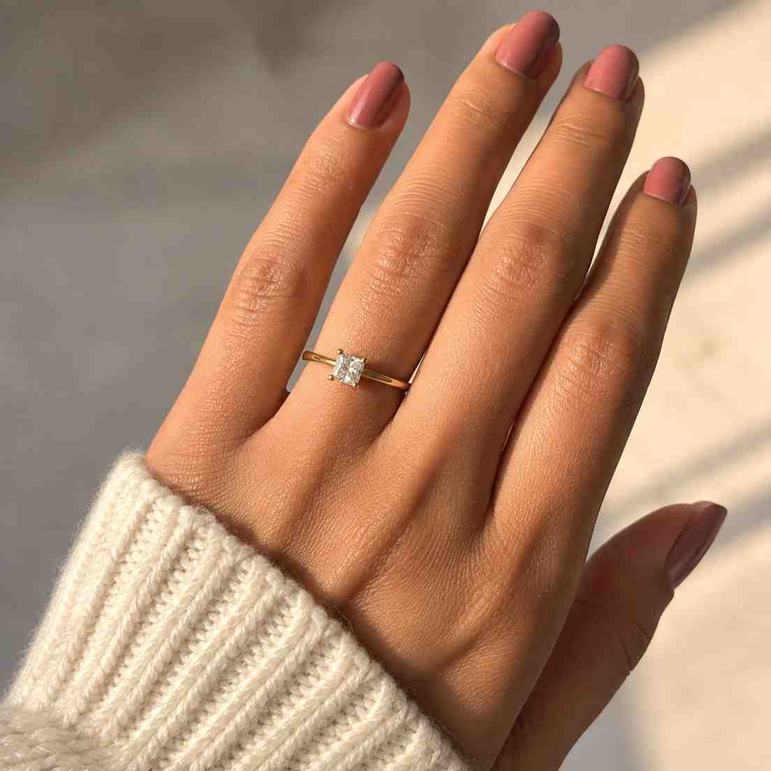 2.0 CT Princess Cut Lab Grown Diamond Solitaire Ring – IGI Certified – 14K White Rose Yellow Gold Engagement Ring
