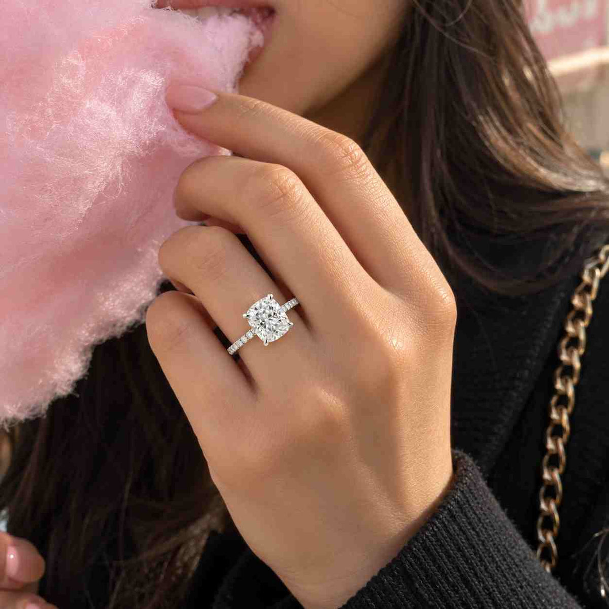 2.0 Carat Pear Lab Grown Diamond Halo Engagement Ring, 14k Yellow Gold