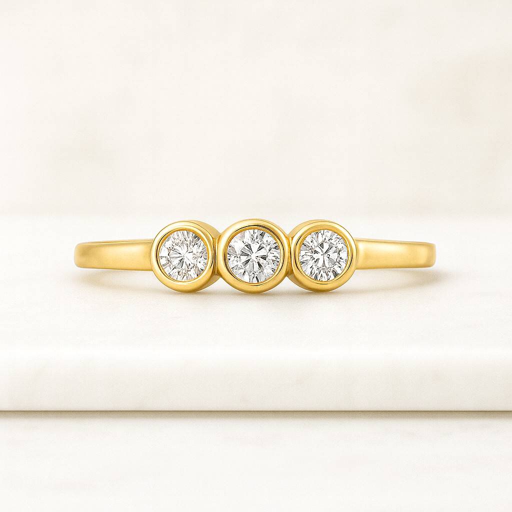 2.20 ct moissanite three stone round diamond engagement ring round cut moissanite bridal ring solid gold three stone wedding ring