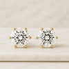 14K Solid Gold Round Cut Lab Grown Diamond Stud Earring