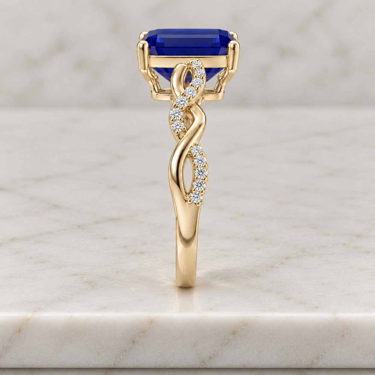 2.20 ct stunning bypass halo igi certified lab diamond emerald cut ring, 14k solid gold engagement band, statement ring, wedding band ring
