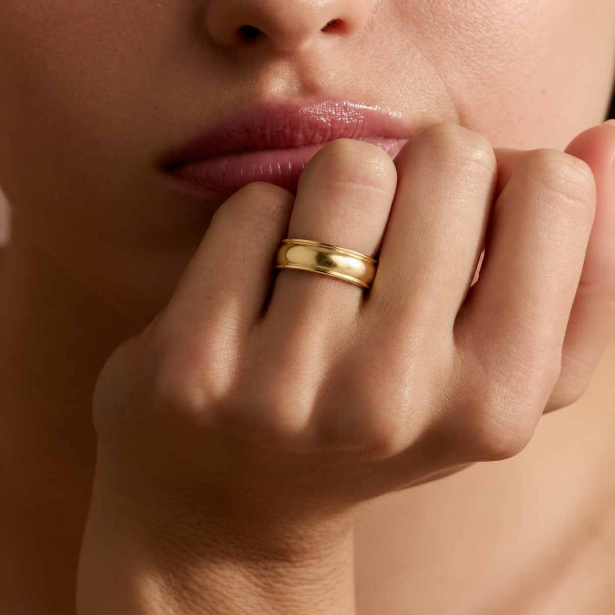 2.2mm solid gold birth flower ring, handmade engraved wedding band, minimalist design ring

