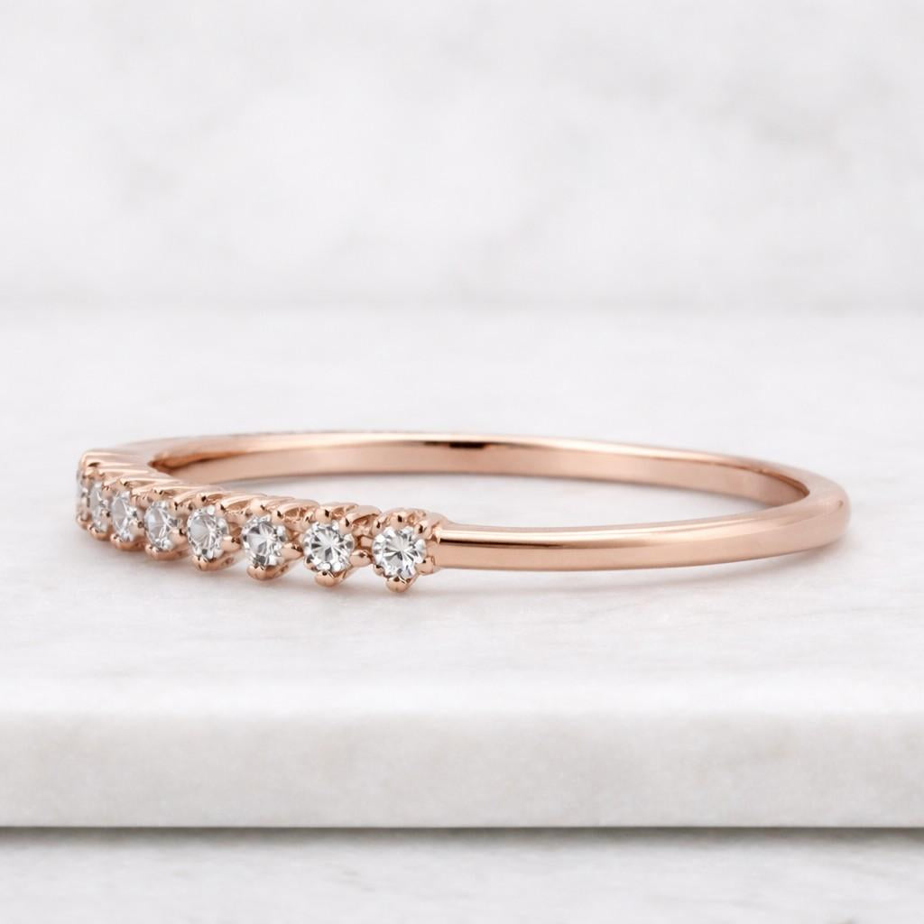 2.2MM Solid Gold Birth Flower Ring Natural Inspired Leaf Wedding Band Art Deco Handmade Engraved Wedding Band Minimalist Ring Gift For Her
