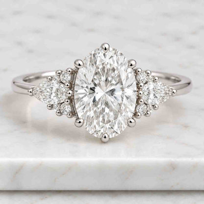 2.30 CTW Three Stone Oval Cut Diamond Engagement Ring