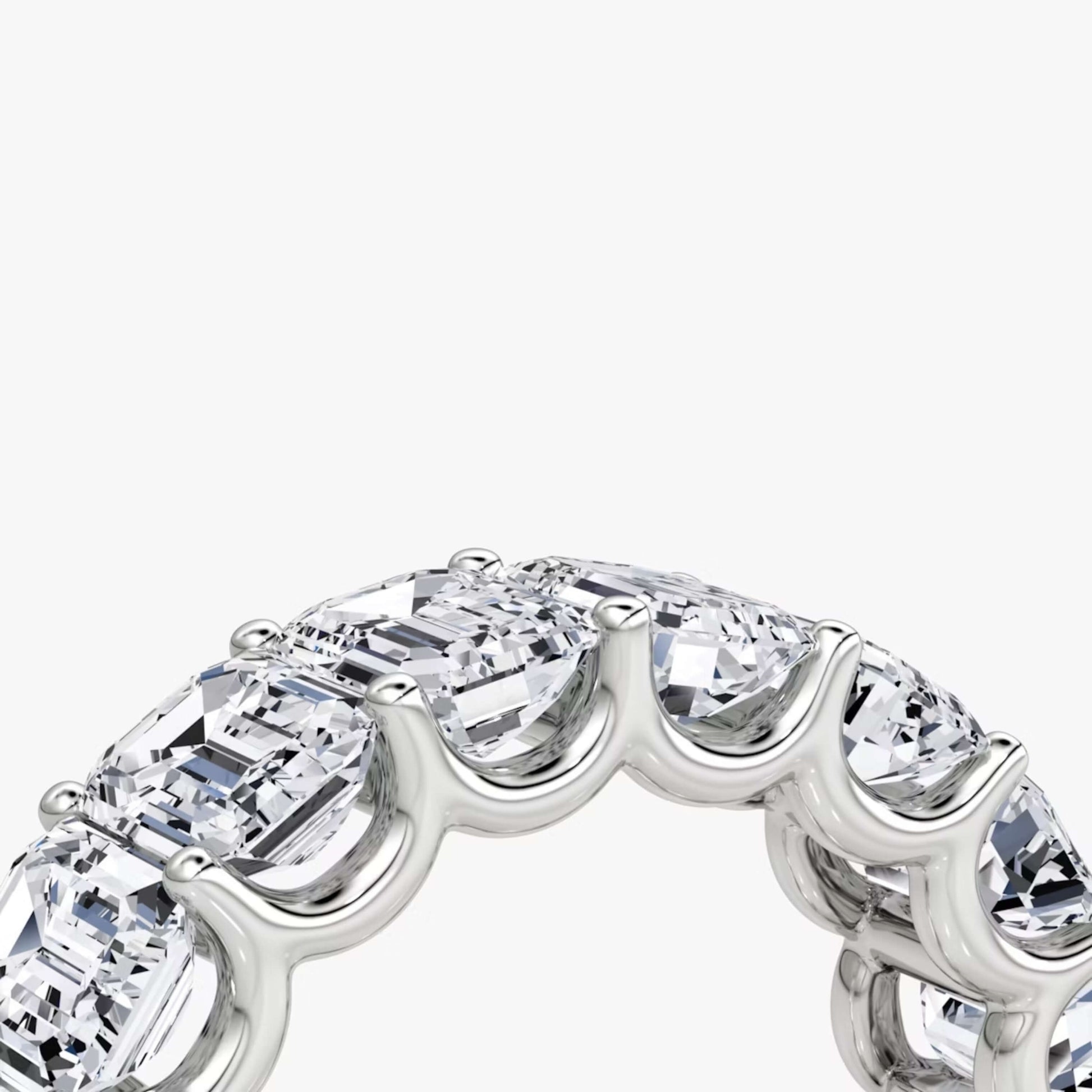 2.32 CT Half Eternity Emerald Cut Diamond Band