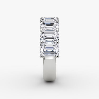 2.32 CT Half Eternity Emerald Diamond Wedding Bands