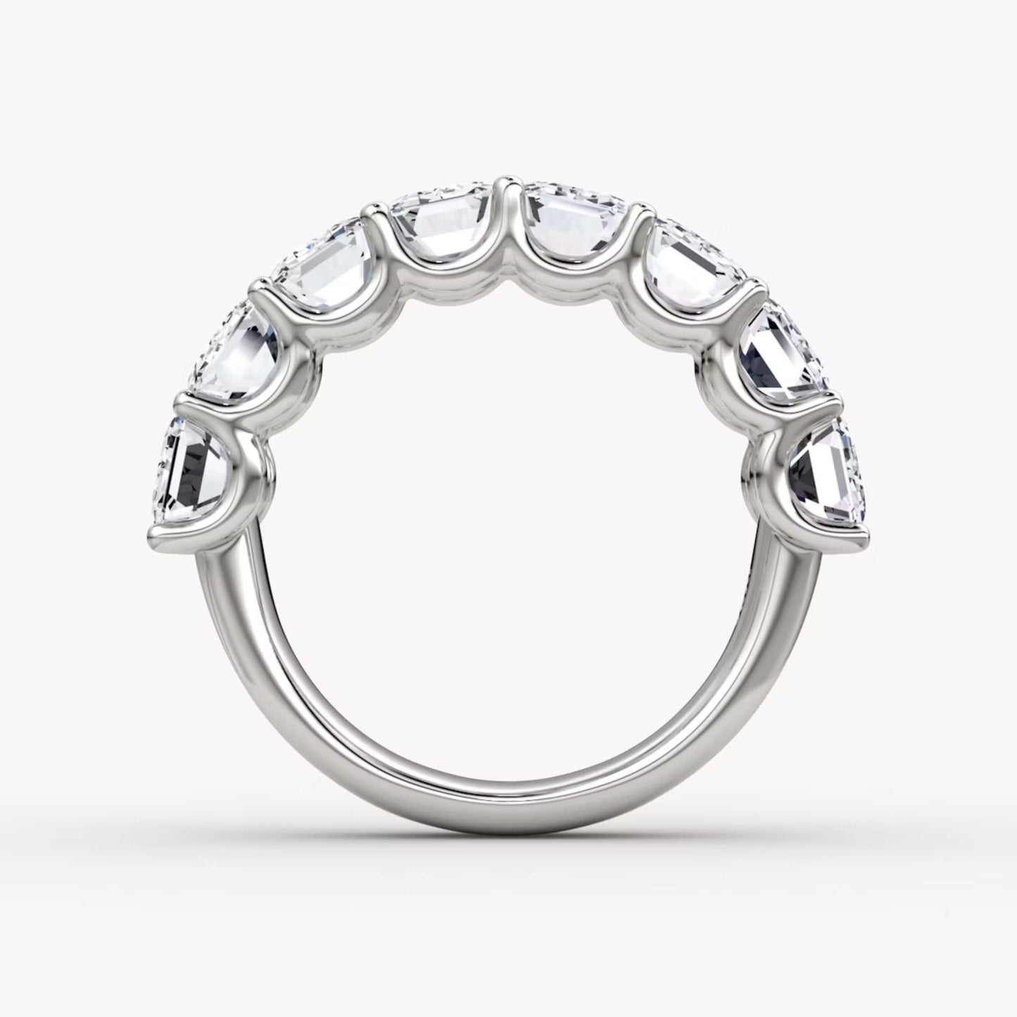 2.32 CT Half Eternity Emerald Cut Diamond Wedding Band